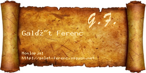 Galát Ferenc névjegykártya